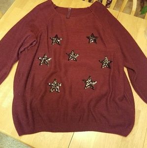 Sequin Star Scoop Neck Sweater (26/28)